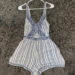 American Eagle pinstriped romper.